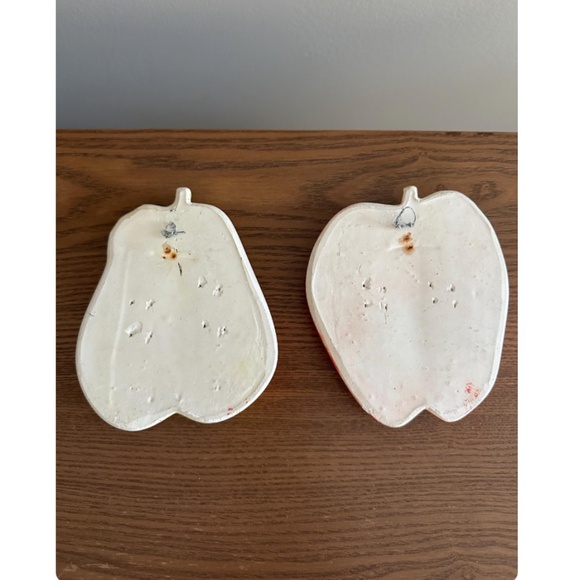 Vintage 1973 Miller Studio Inc. Chalkware Apple and Pear Wall Hangings • MCM - Picture 8 of 8